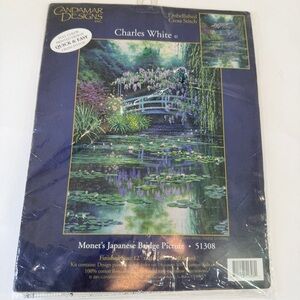 Candamar Designs 51308 Monet's Japanese Bridge Charles White Cross Stitch Sealed